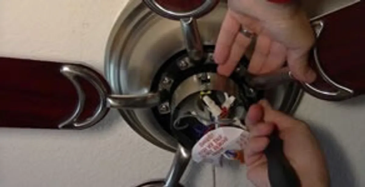 Ceiling fan installation with electrical wiring and mounting by professional electrician in Evansville, IN