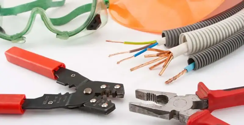 Electrical wiring repair with professional tools and safety equipment in Boonville, IN