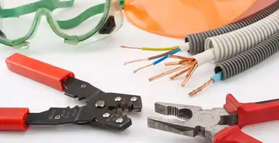 Electrical wiring repair with professional tools and safety equipment in Henderson, KY