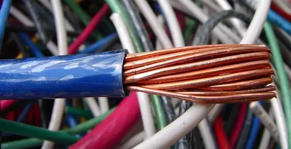 electrical wiring services showing exposed copper conductors and cable preparation in Evansville, IN