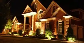 landscape lighting installation services enhancing residential exterior lighting in Evansville, IN
