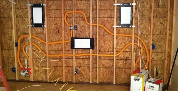 new construction wiring project displaying complete electrical system layout installed by professionals in Evansville, IN