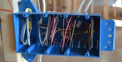 new construction wiring installation featuring electrical boxes and cable routing by expert electricians in Evansville, IN