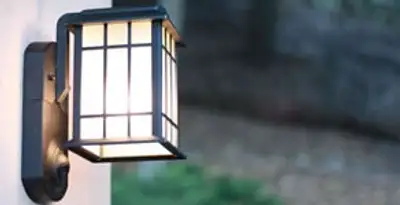 security light installation services with professionally mounted exterior wall light in Evansville, IN